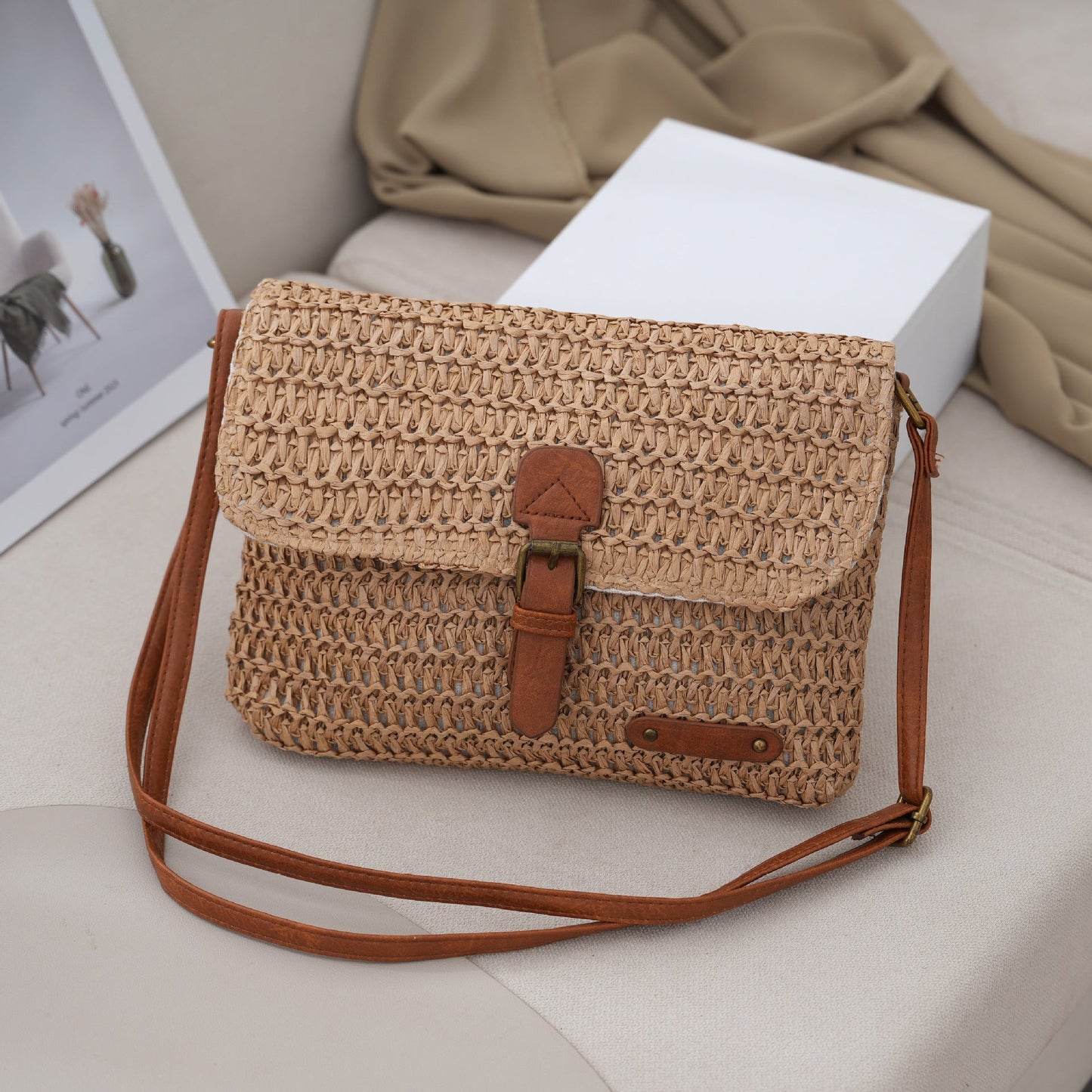Sac à bandoulière en fibre naturelle