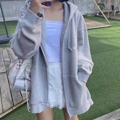 Sweat à capuche oversize uni style coréen