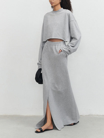 Sweat-shirt court confortable pour un style chic décontracté