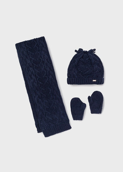 Ensemble bonnet - écharpe - moufles bébé Evelina