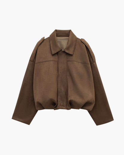 Blouson Aviateur en Daim pour Femme