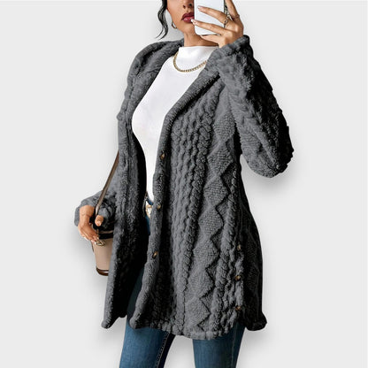 Cardigan à capuche en peluche confortable