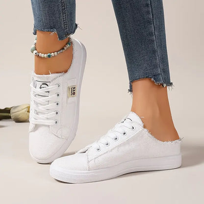 Cyrelia™ - Chaussures en toile lacées plates tendance et confortables qui vont avec tout
