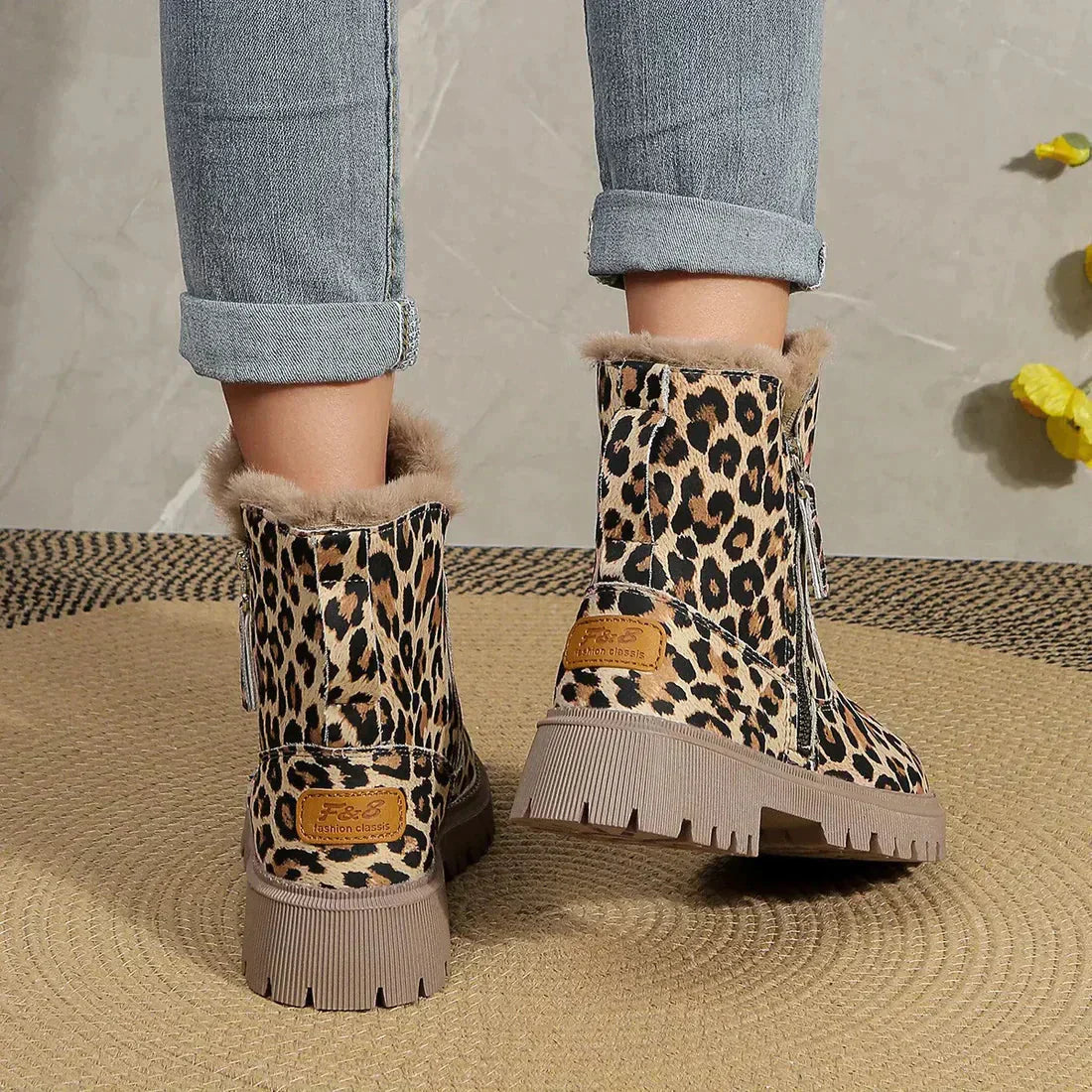 Bottes Cheville à Imprimé Léopard Chic pour Tenues Tendance