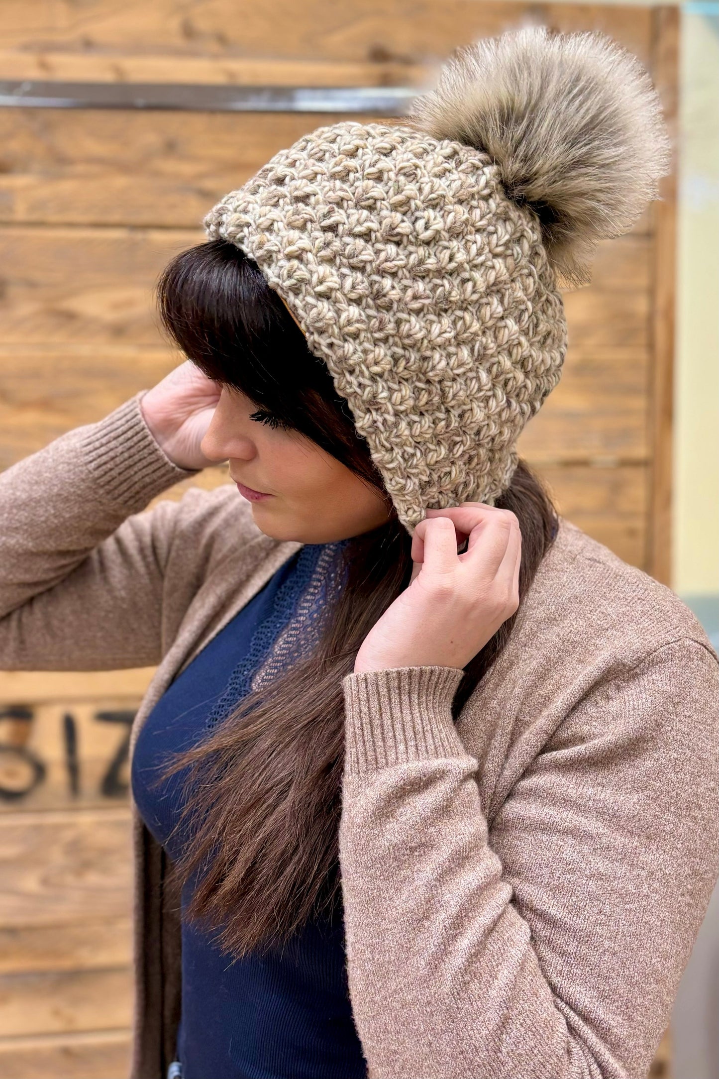 Bonnet à pompon Moana Beige
