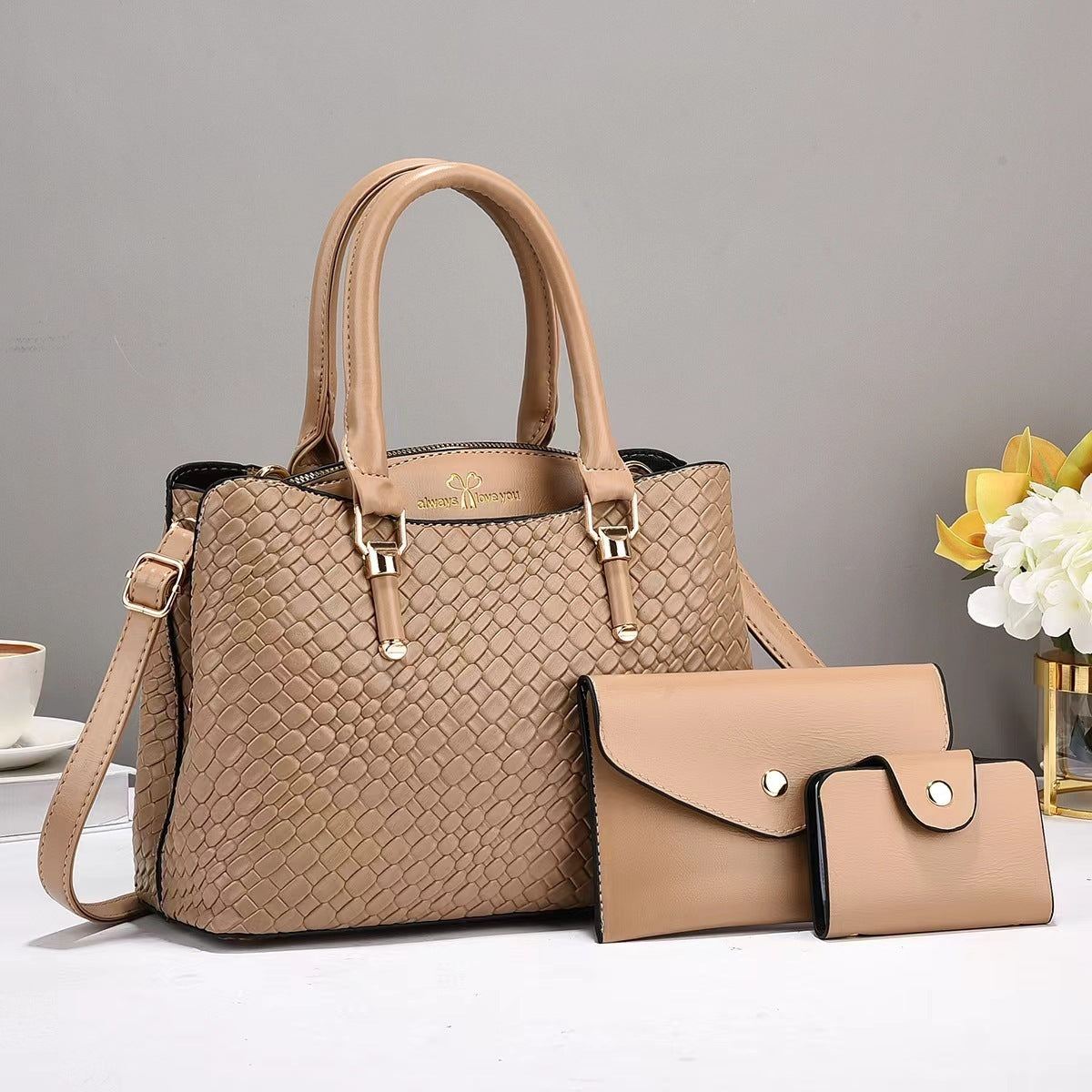 Ensemble sacs 3 en 1 en cuir texturé