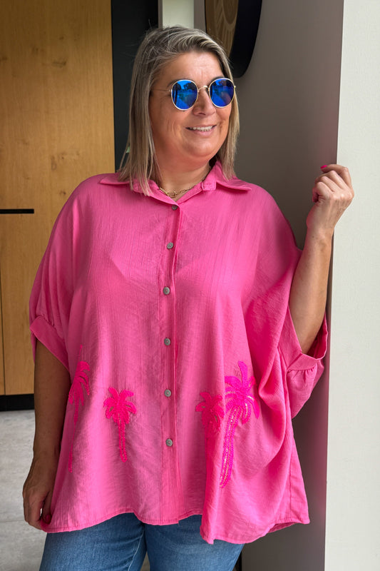 Chemise Pemane Fuchsia  Manches Courtes GT (42/48)