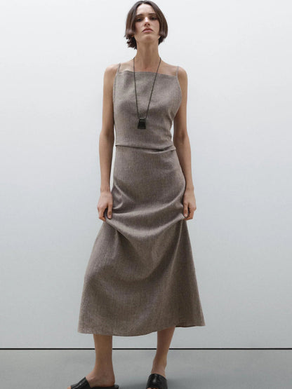 Robe longue en mélange de lin pour un style estival aéré