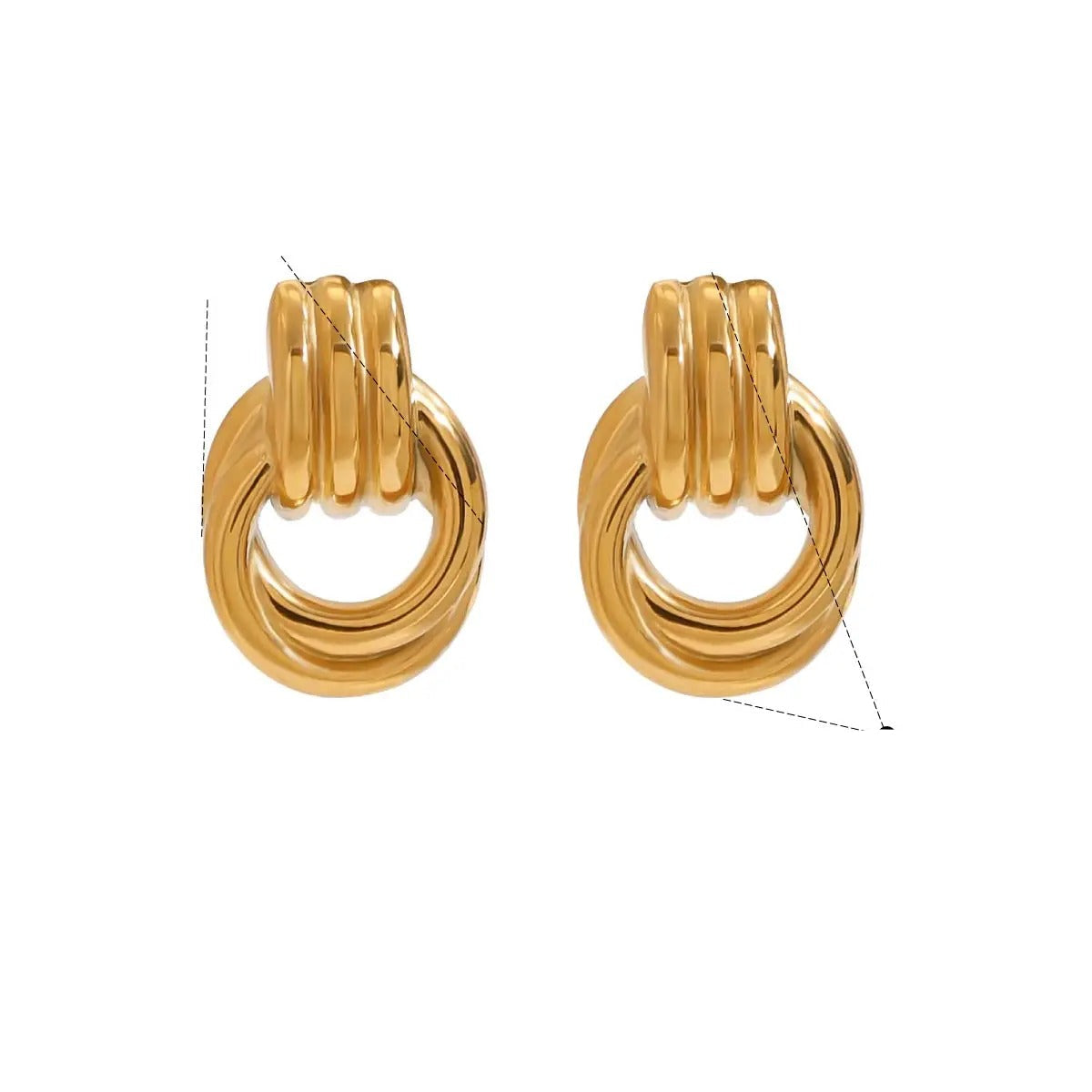 Élodie Lavin® | Boucles d’oreilles anneaux entrelacés en métal poli