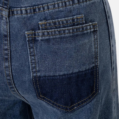 Jean évasé taille haute bleu clair tendance