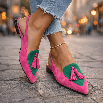 Lorena™ | Mules Élégance Colorée à Pompons