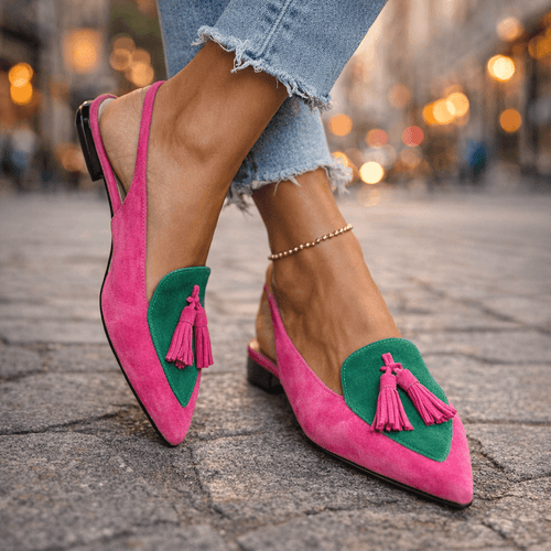 Lorena™ | Mules Élégance Colorée à Pompons