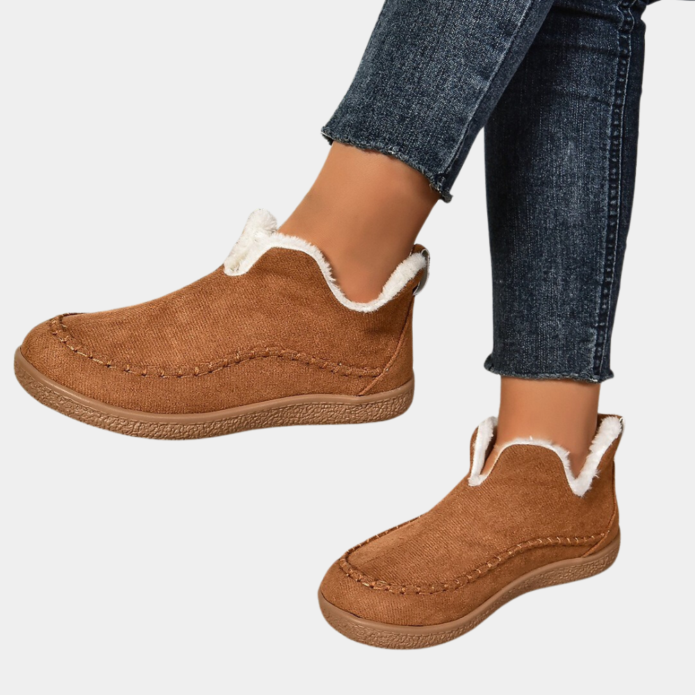 Bottes d'hiver doublées confortables avec adhérence antidérapante
