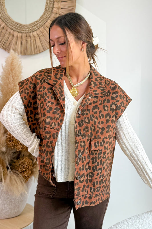 Veste Sans Manche Celira Brique Léo