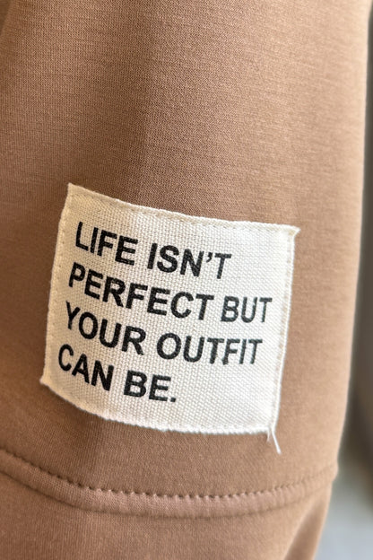 Ensemble " Life isn't Perfect ..." Taupe/Camel GT