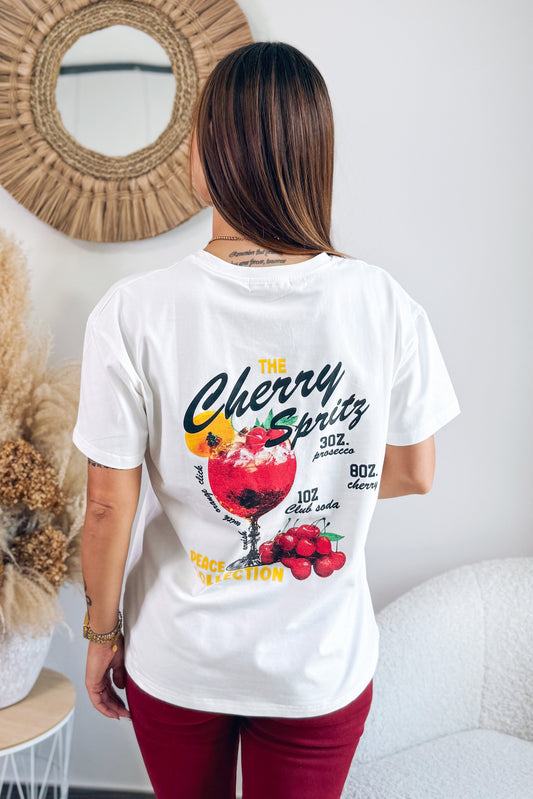 T-Shirt " Cherry Spritz" Blanc