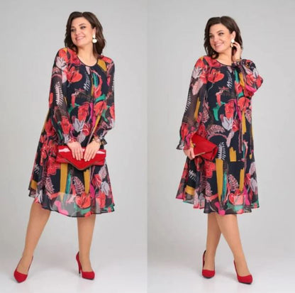 Naira – Robe Florale en Chiffon et Coton