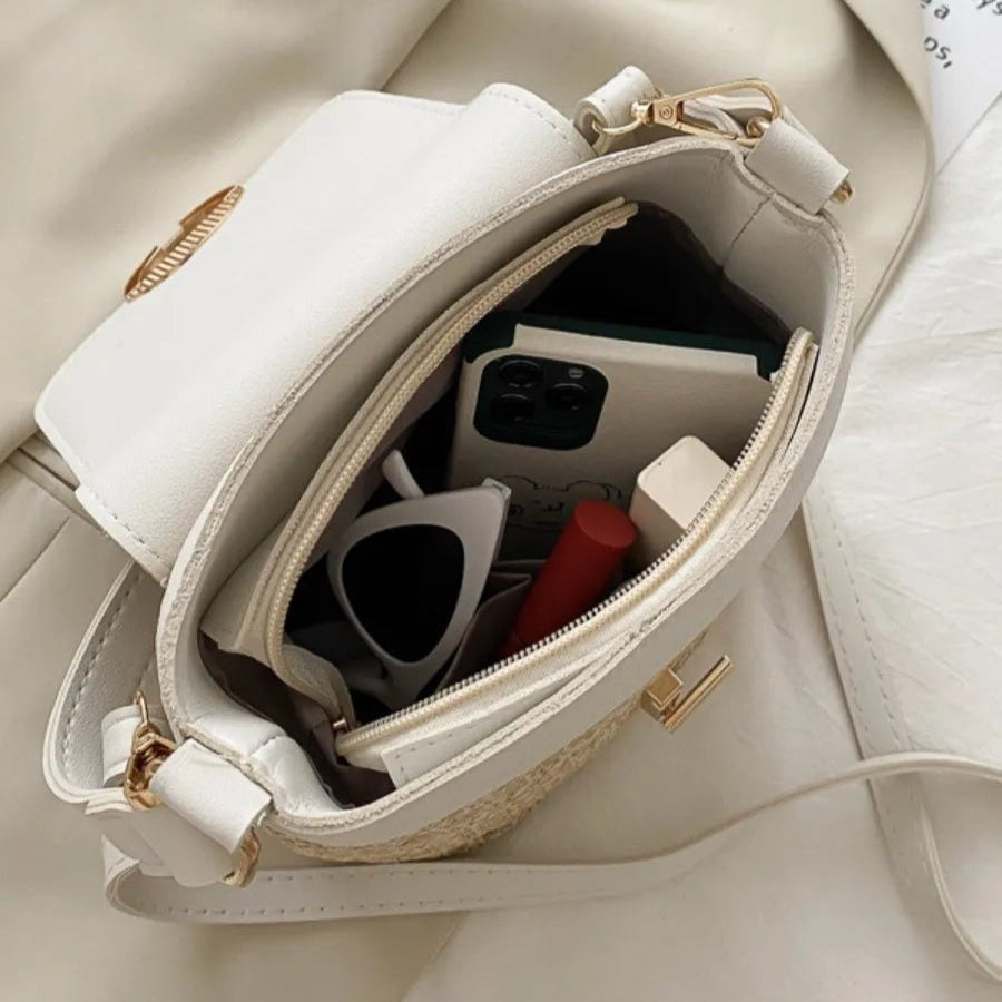 Maeva sac seau en paille tressée