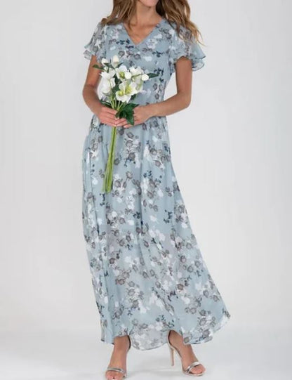 Robe manches courtes à imprimé floral