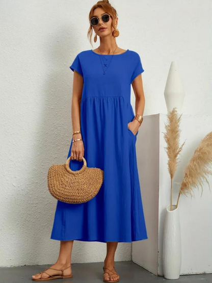 Ruby™ | Élégante Robe Essentielle en Coton et Lin