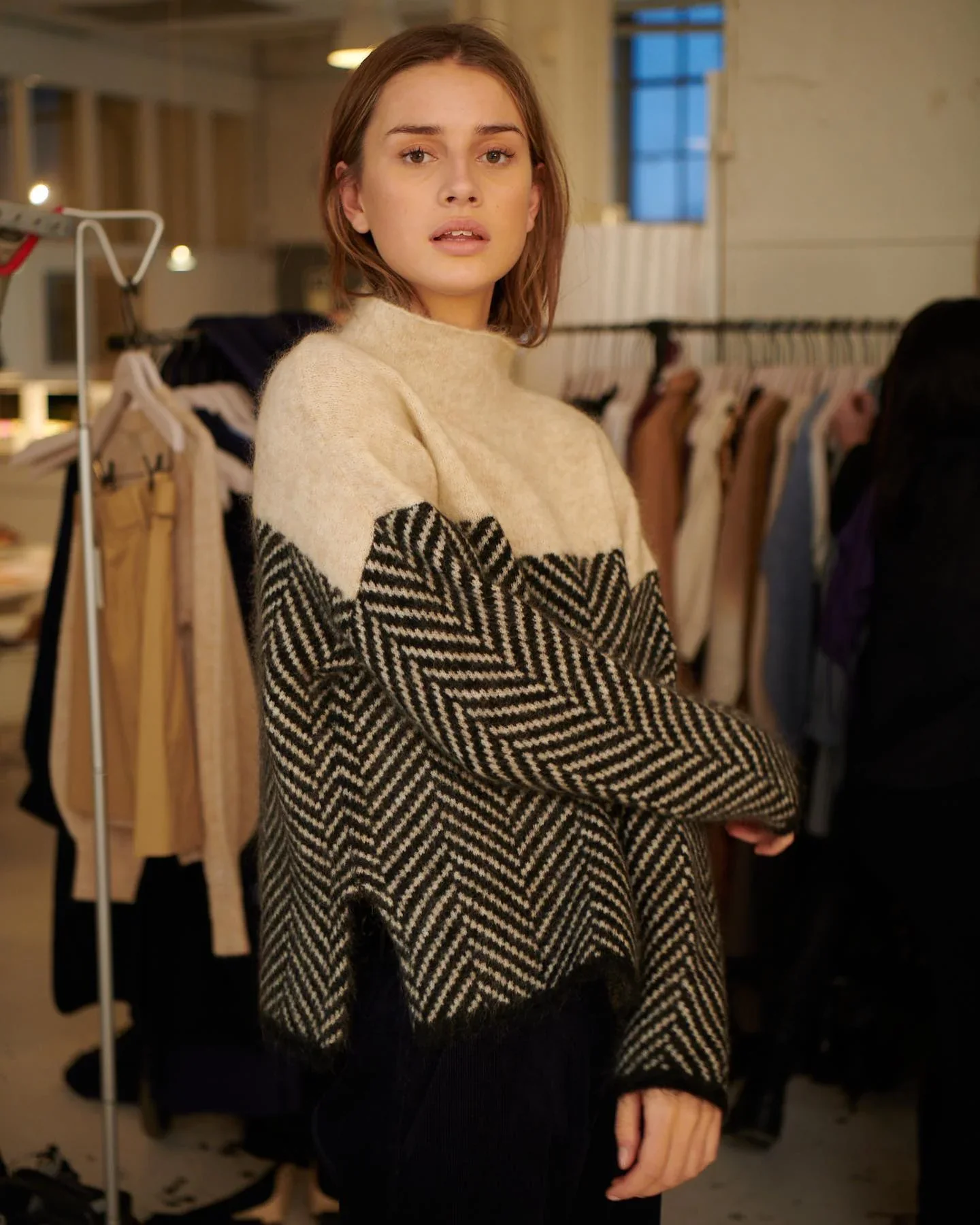 Pull à col roulé en maille épaisse et confortable