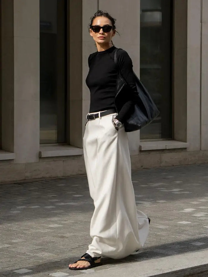 Jupe longue taille haute pour femme