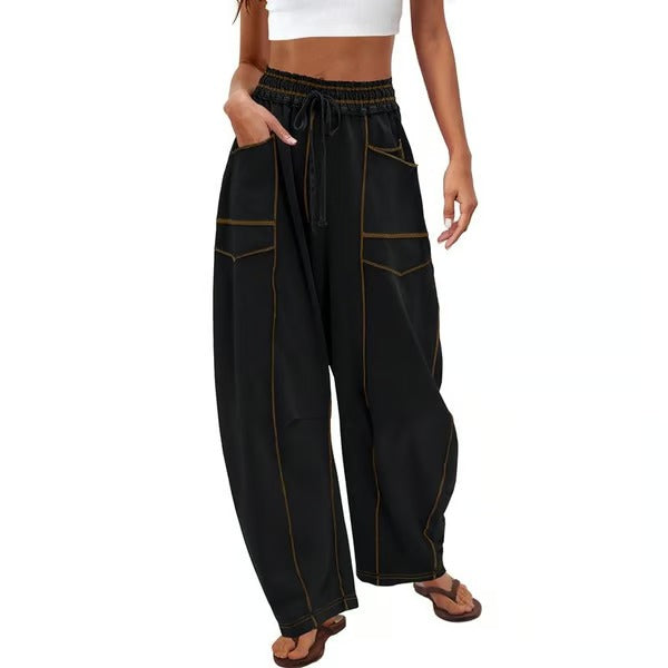 Pantalon de survêtement confortable à jambes larges avec poches