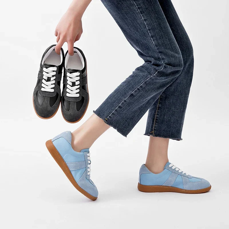 Baskets élégantes pour femmes en cuir véritable