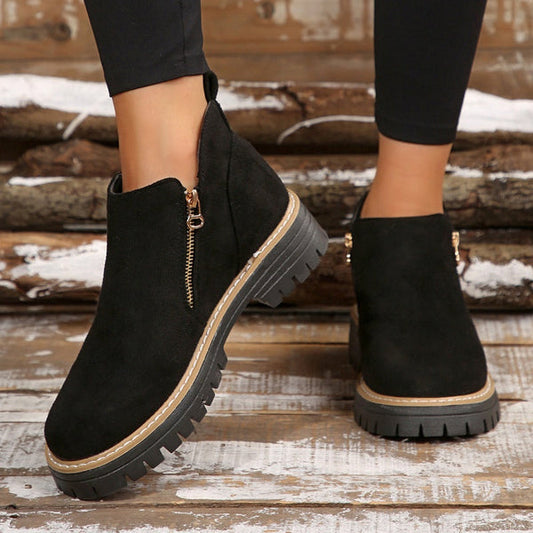 Bottes chevilles en cuir chic pour femmes