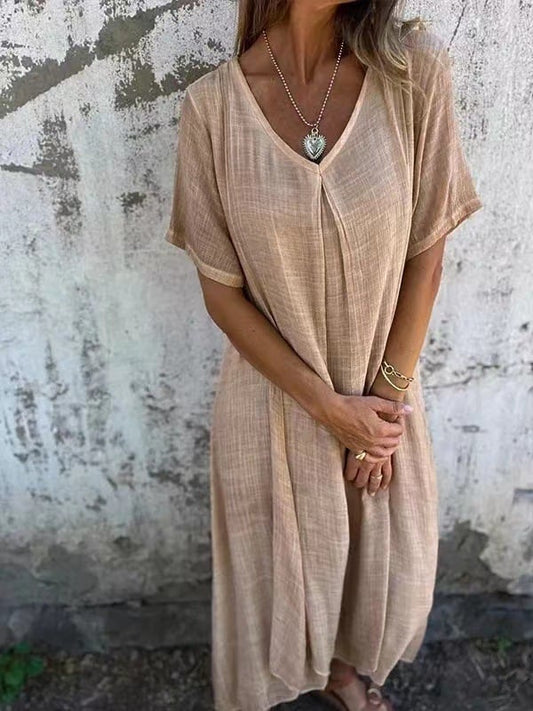 Charlotte™ | Robe Élégante en Coton et Lin