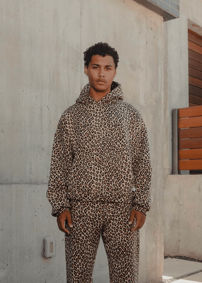 Sweat à capuche confortable imprimé guépard pour un style décontracté chic