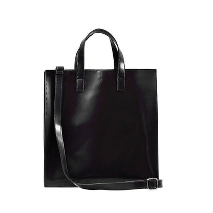 Grand sac à bandoulière en cuir lisse