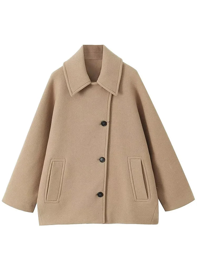 Veste à col rabattu oversize avec poches latérales