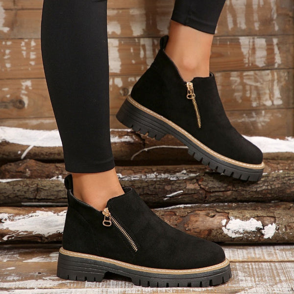 Bottes chevilles en cuir chic pour femmes