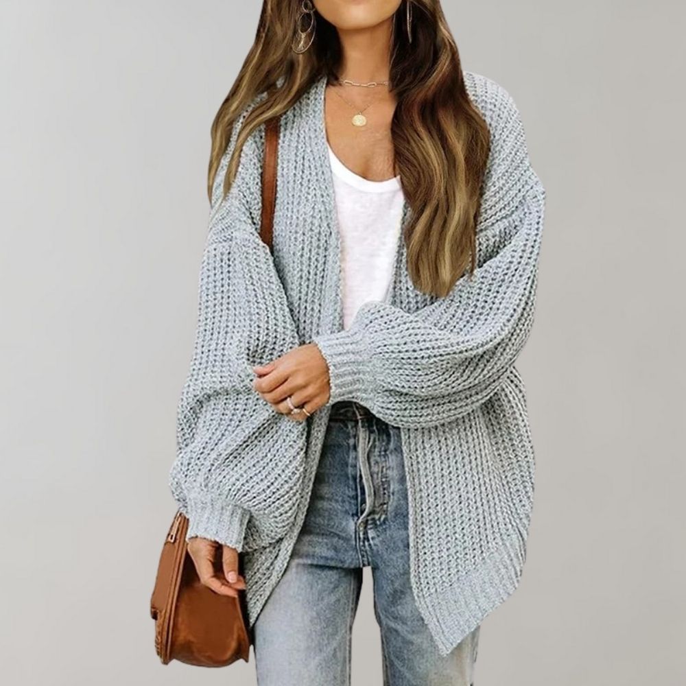 Cardigan ample en maille douce à manches évêques