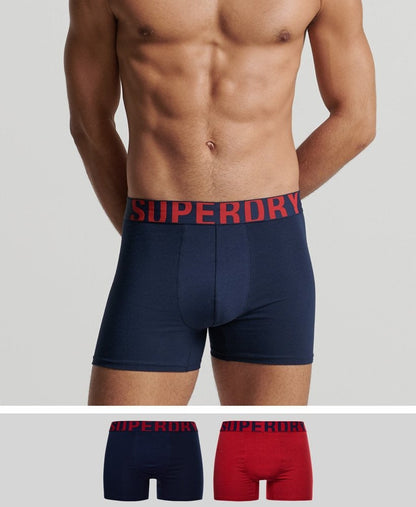 Pack 2 boxers SUPERDRY rouge et bleu