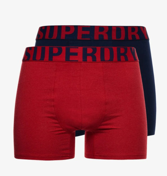 Pack 2 boxers SUPERDRY rouge et bleu
