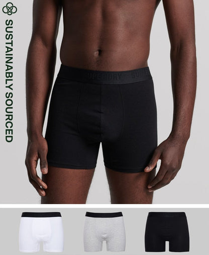 Pack 3 boxers blanc-gris-noir
