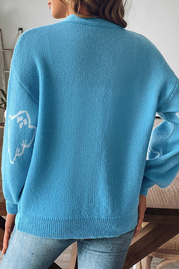 Cardigan en tricot fantôme d'Halloween confortable