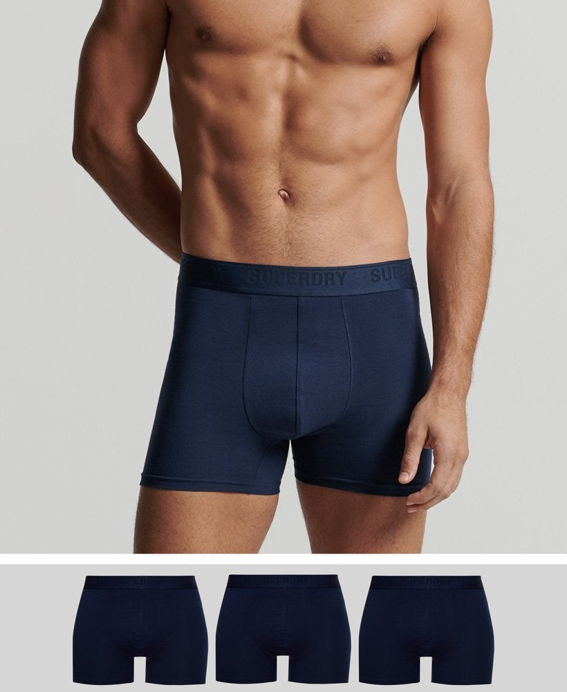 Pack 3 boxers SUPERDRY bleu marine