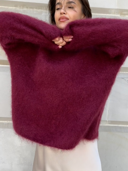 Pull en maille de mohair doux et confortable
