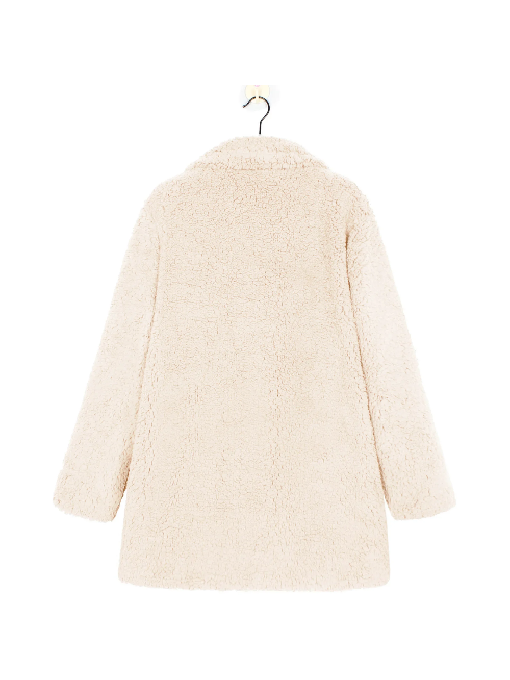 Manteau court en peluche teddy douillet avec col revers pour femme