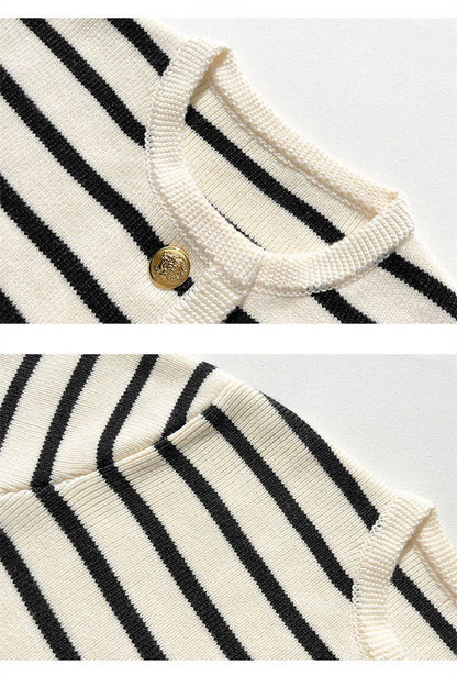 Pull tricoté rayé confortable pour les superpositions d'automne