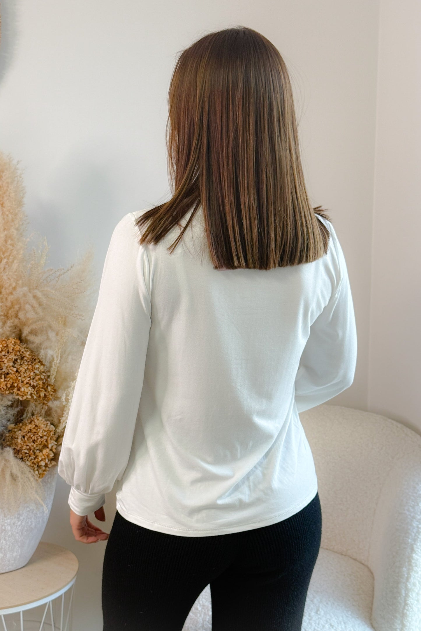 Sous Pull Hazel Col Montant Blanc