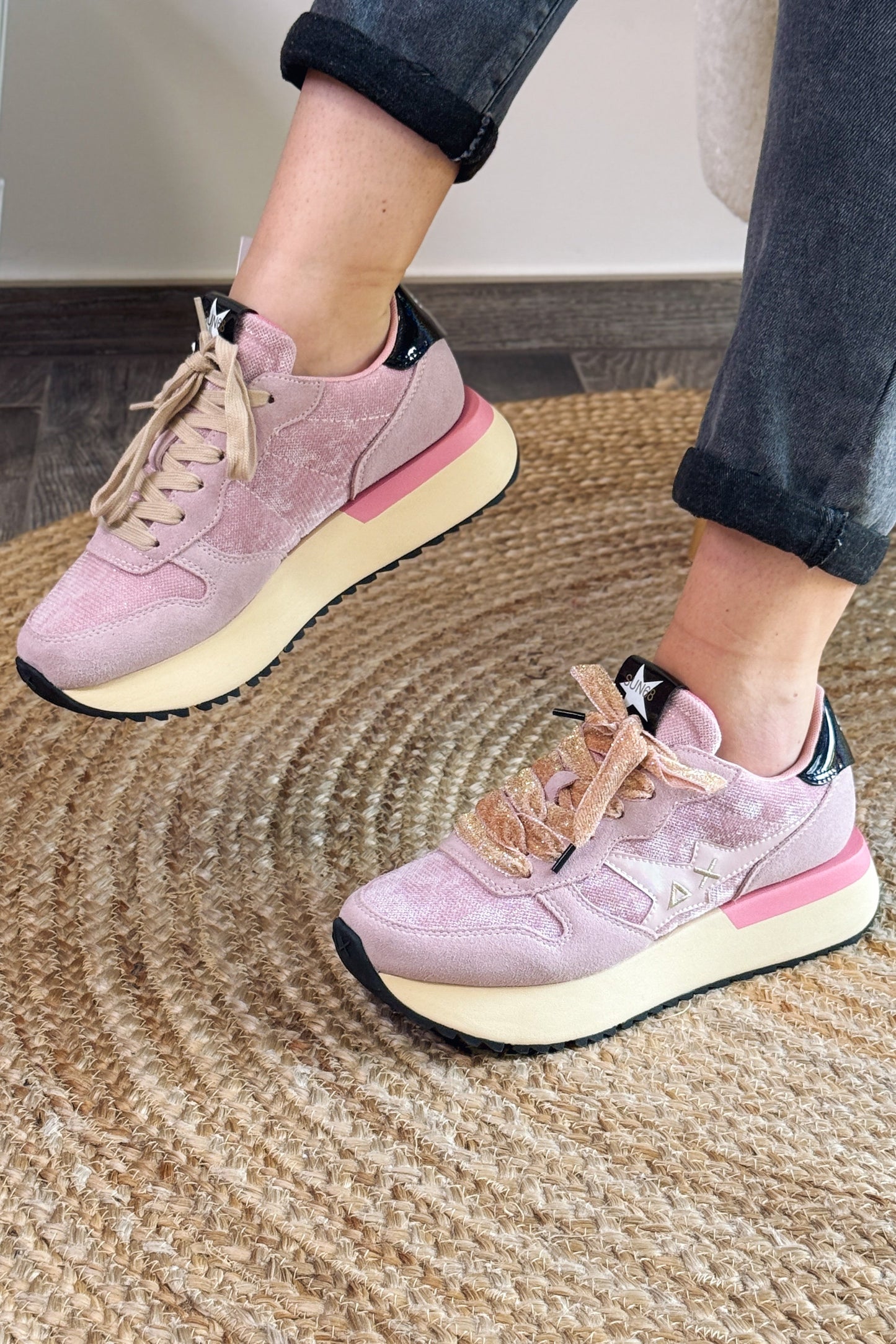 Baskets Compensée Sun68 Rose
