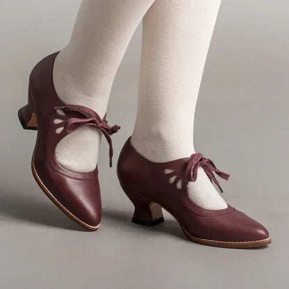 Lilly™ | Élégantes Talons en Cuir Vintage