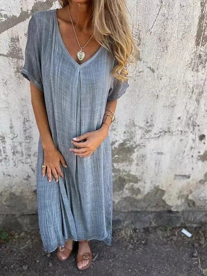 Charlotte™ | Robe Élégante en Coton et Lin