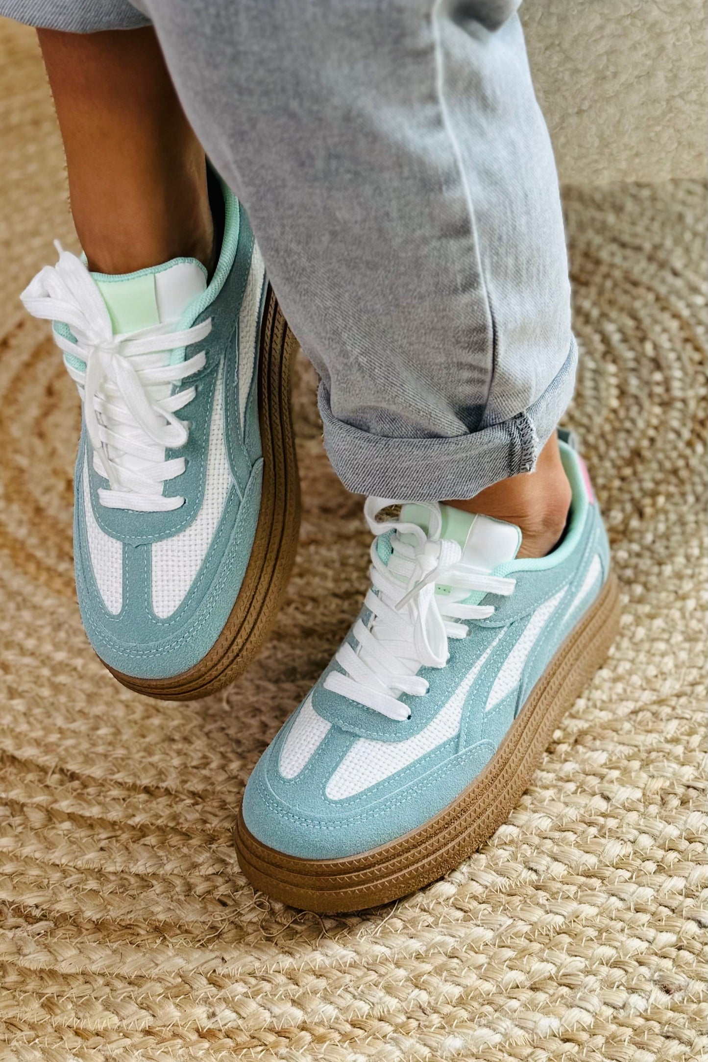 Baskets Addax Bleu Vert