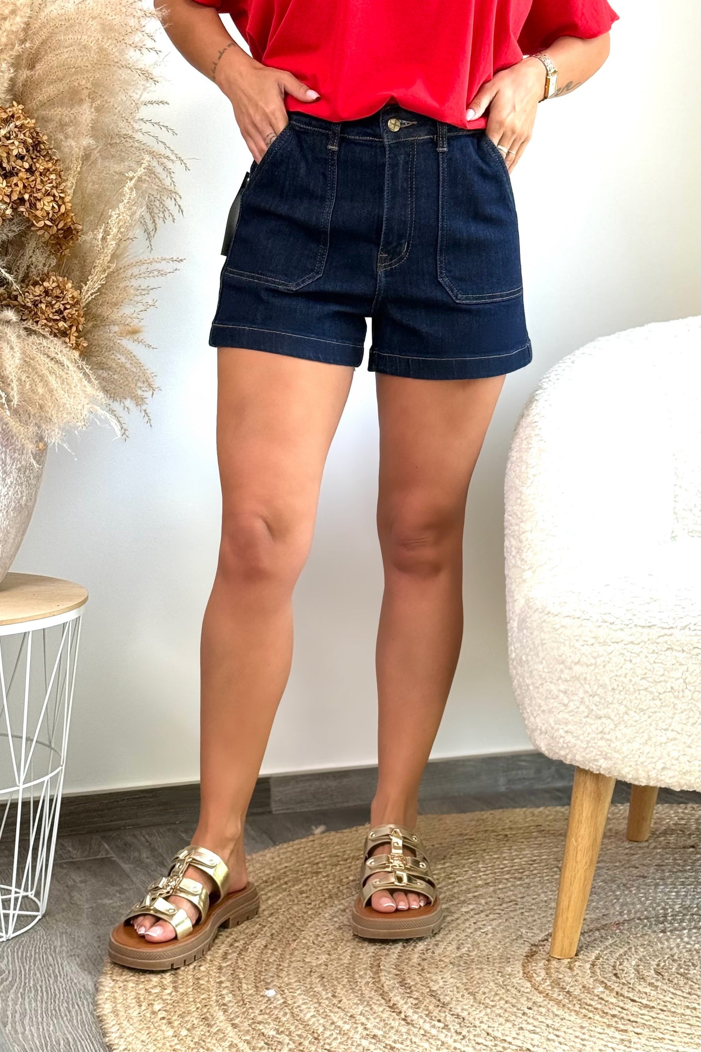 Short En Jeans YY6693 Bleu Brut