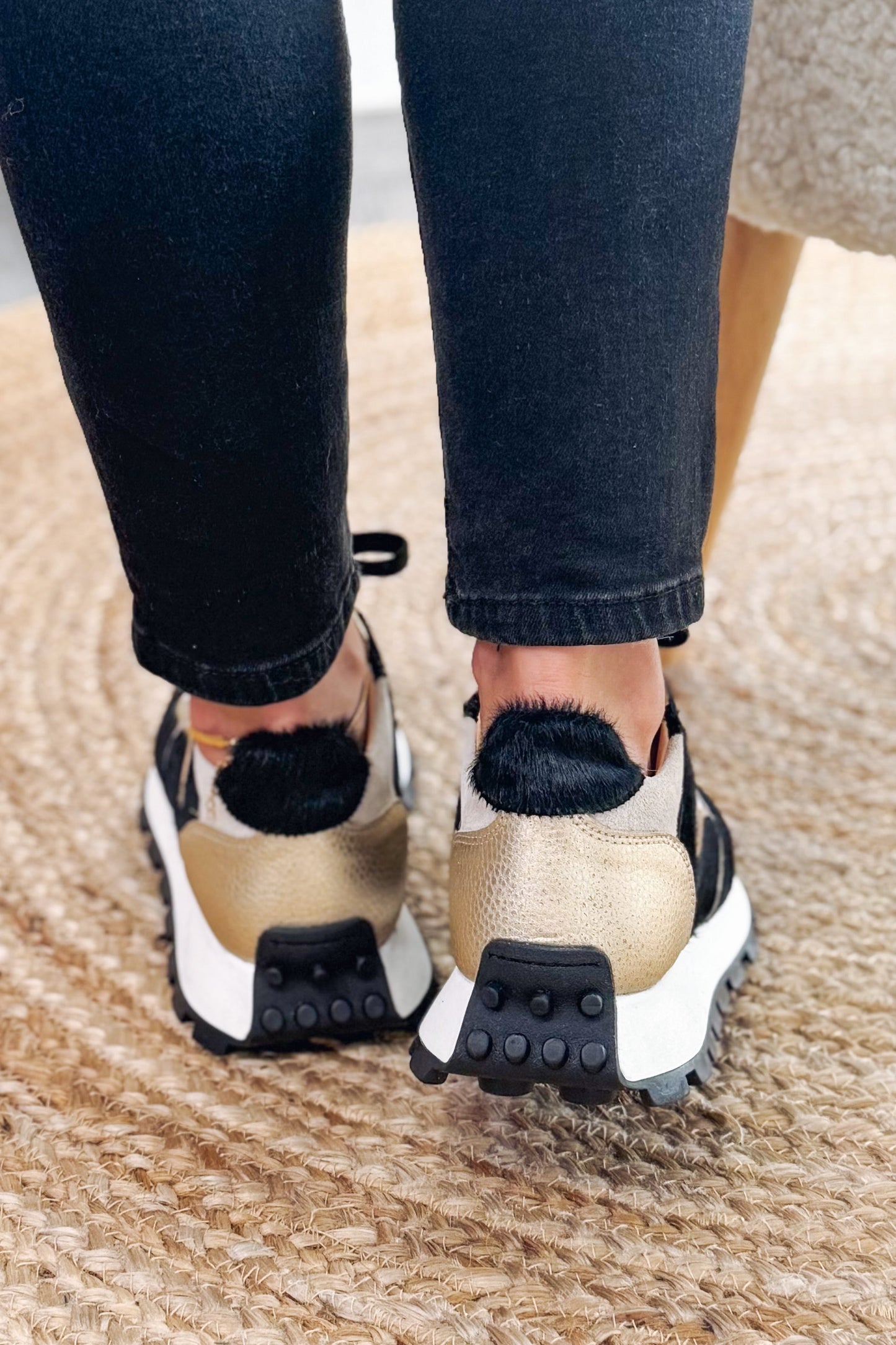 Basket Livia Noir/Doré/Beige